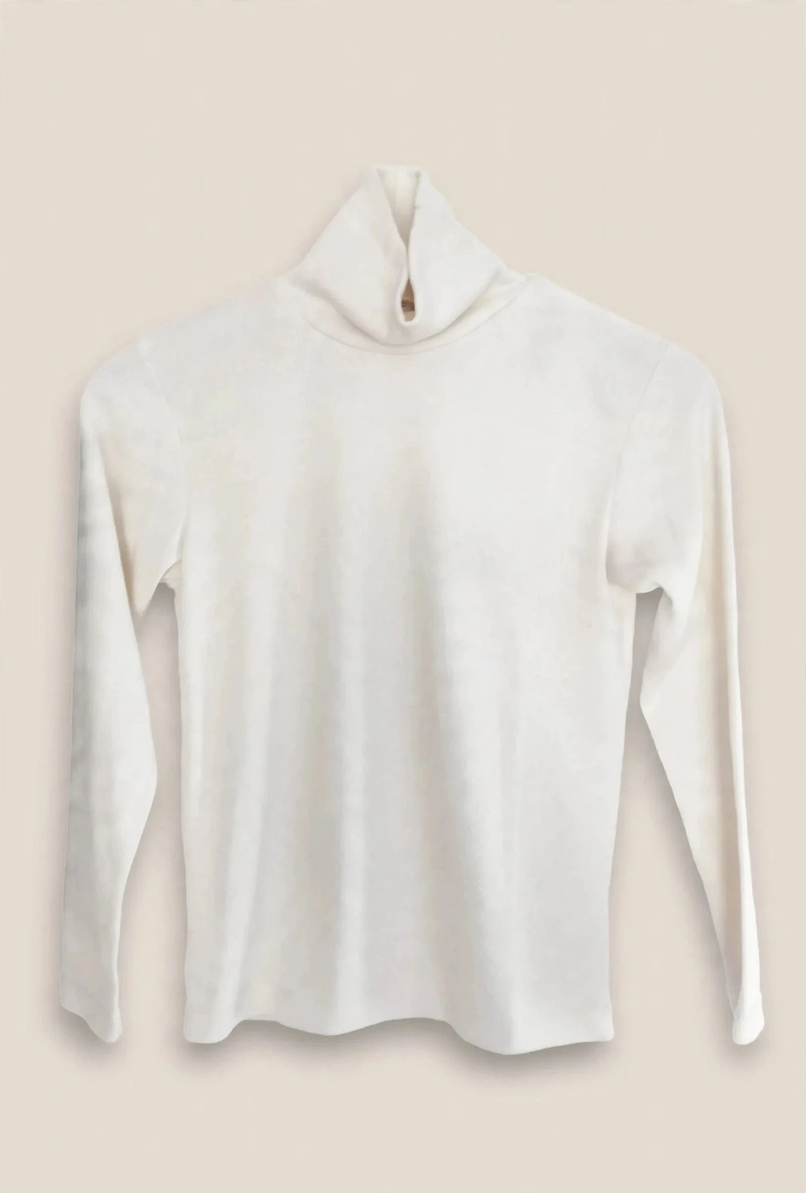 T-shirt col roulé blanc à manches longues fille 10 ans